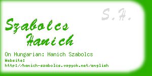 szabolcs hanich business card